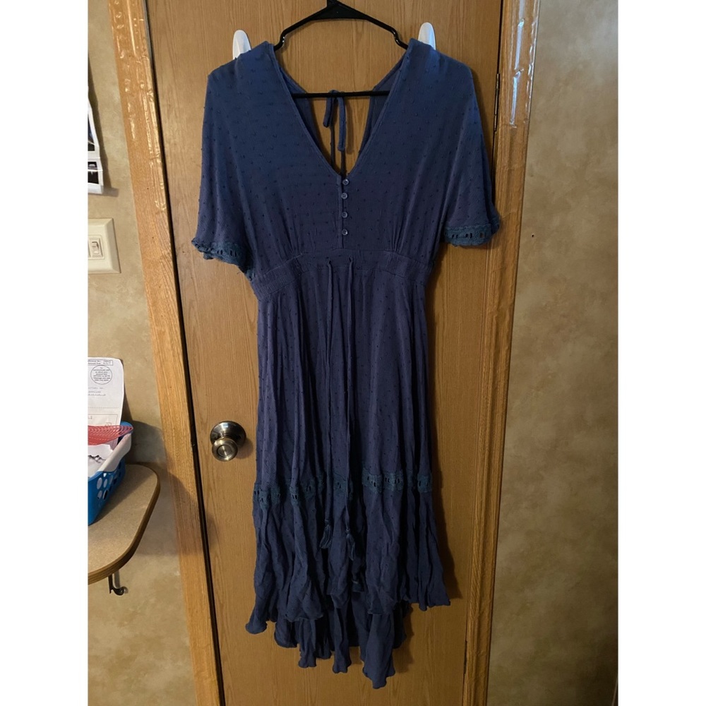 Navy Textured Dress Size M